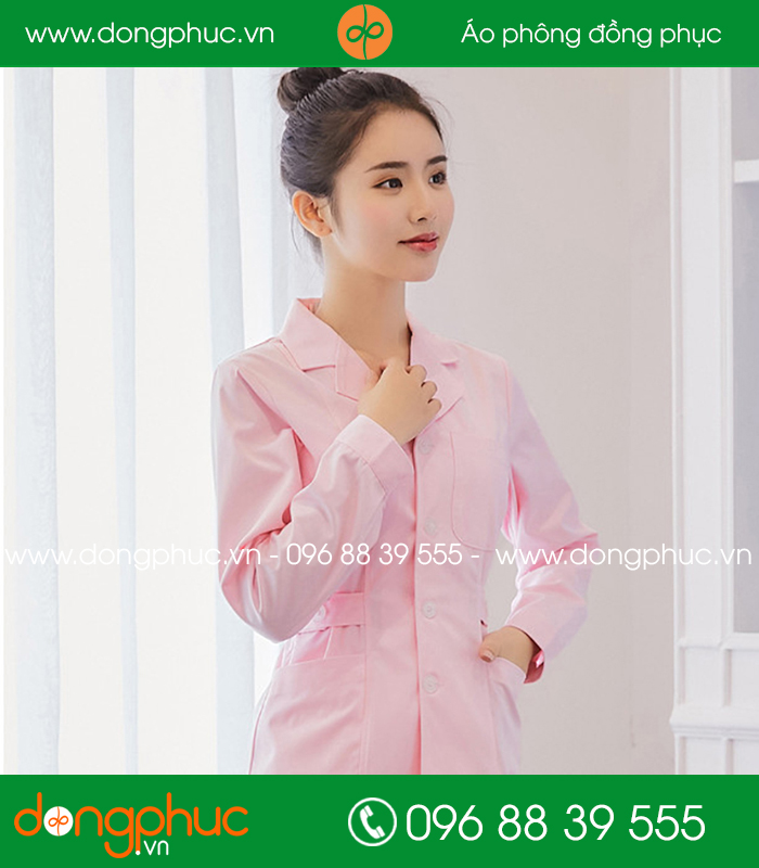 Quần áo đồng phục spa màu hồng phấn